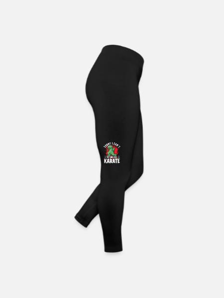 Tut mir leid, ich kann nicht, mein Sohn hat Karate - Frauen Jersey Leggings - Schwarz - Rechts