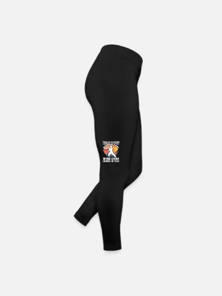 Touch my Daughter und deine erste Wing Chun Lektion - Frauen Jersey Leggings - Schwarz - Rechts