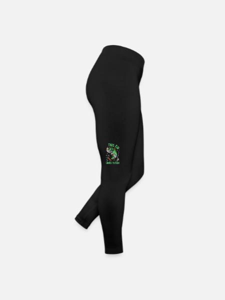 Cet enfant adore pêcher - Legging en jersey Femme - noir - Droite