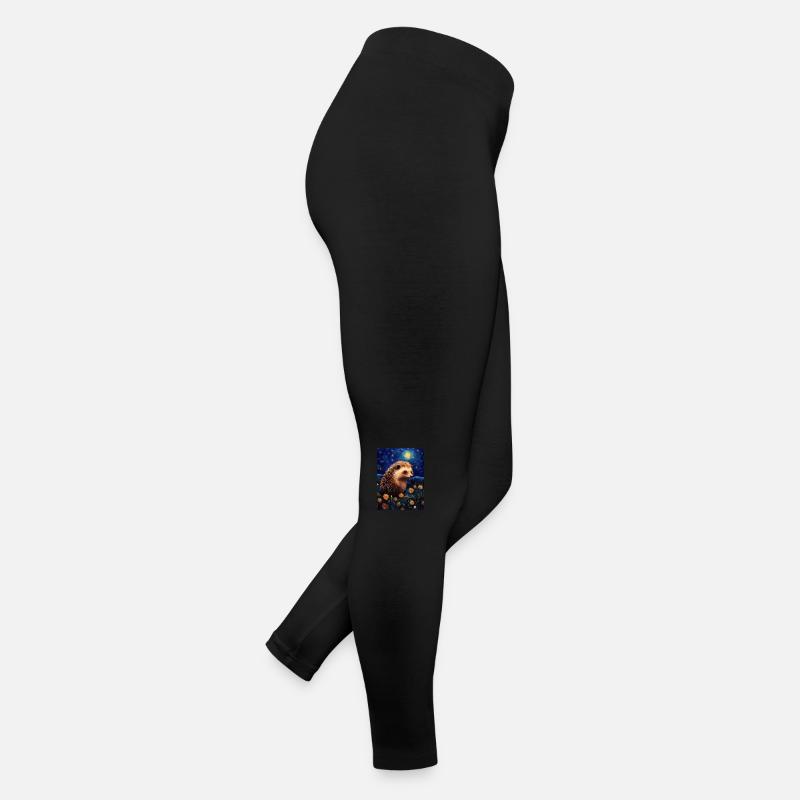 Hedgehog, Van Gogh, Starry Night, Animal Women’s Jersey Leggings