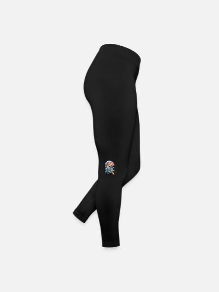Ozeanwelle und Sonnenuntergang Pinsel Kunstwerk - Frauen Jersey Leggings - Schwarz - Rechts