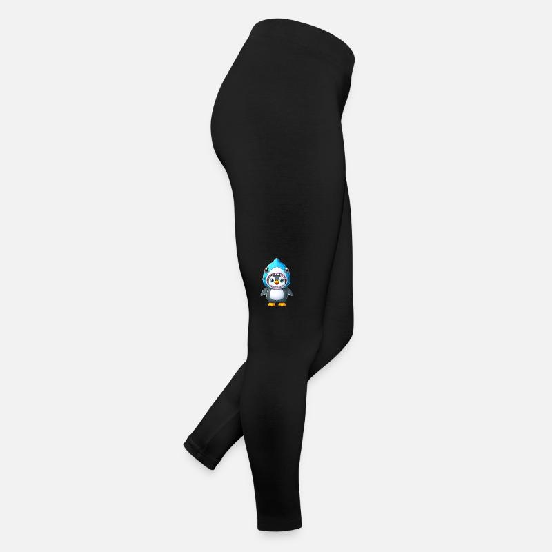 Drôle pingouin requin costume dessin animé carnaval Legging en jersey Femme