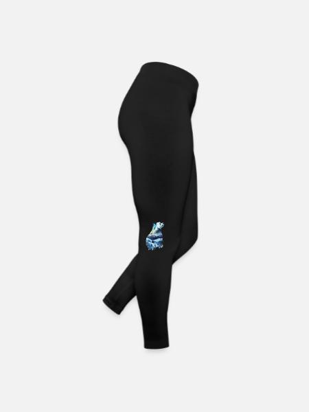 Panda - Frauen Jersey Leggings - Schwarz - Rechts