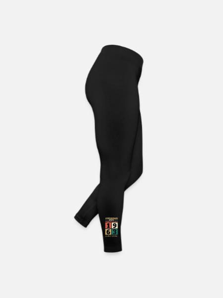 Né 1963 février 60e anniversaire Homme cadeau - Legging en jersey Femme - noir - Droite