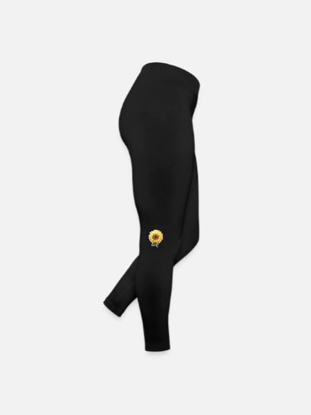 Sonnenblume - Frauen Jersey Leggings - Schwarz - Rechts