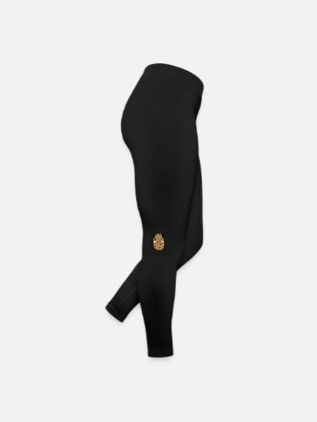 joyeux petit mignon mignon visage drôle bras - Legging en jersey Femme - noir - Droite