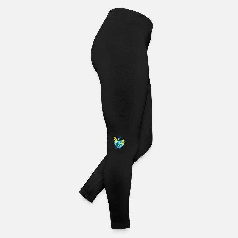 Earth with butterflies children's hands Women’s Jersey Leggings
