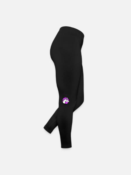 Licorne rose mignon mignon sympathique cheval de dessin animé - Legging en jersey Femme - noir - Droite