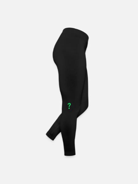 Question mark green - Women’s Jersey Leggings - black - Right