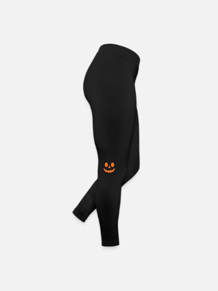 Tête de citrouille - Legging en jersey Femme - noir - Droite