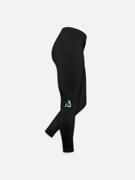 Winterkatze zu Weihnachten - ein niedliches Thema des Winters - Frauen Jersey Leggings - Schwarz - Rechts