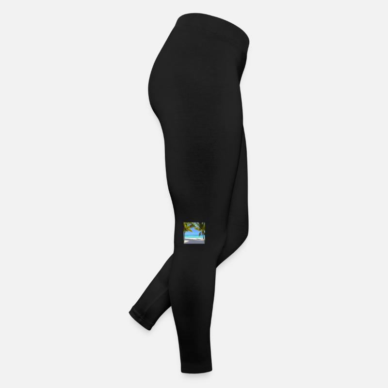 Palm trees on a quiet beach Women’s Jersey Leggings