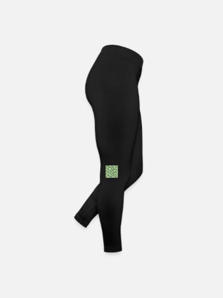 Dekoratives Muster aus grünen Blumen - Frauen Jersey Leggings - Schwarz - Rechts