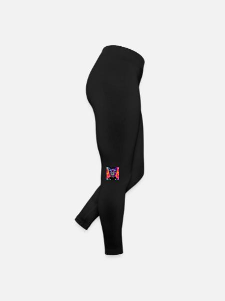 Abstraktes Alien-Porträt - Frauen Jersey Leggings - Schwarz - Rechts