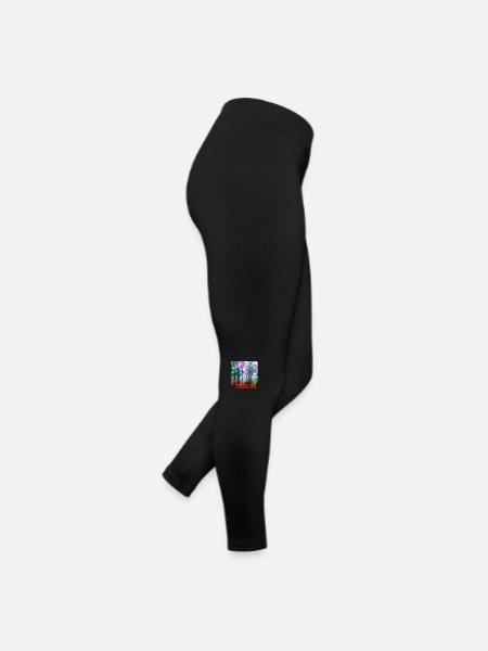 Watercolor forest nature - Women’s Jersey Leggings - black - Right