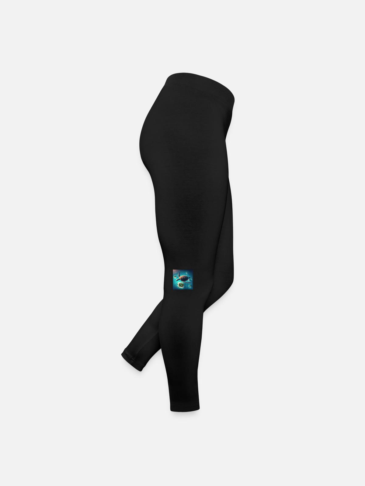 The flying turtle - Women’s Jersey Leggings - black - Right