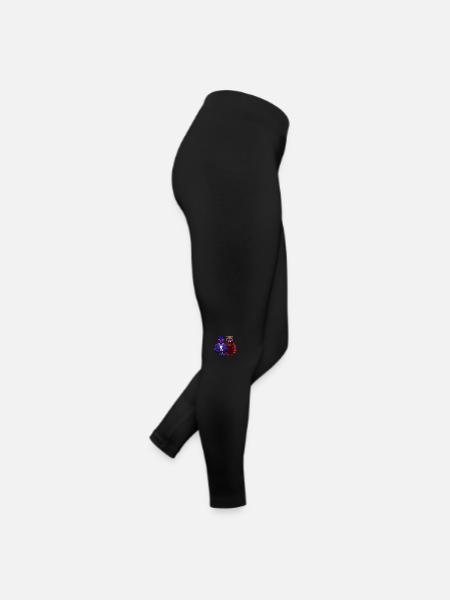 cool boss bear bros with sunglasses on - Frauen Jersey Leggings - Schwarz - Rechts