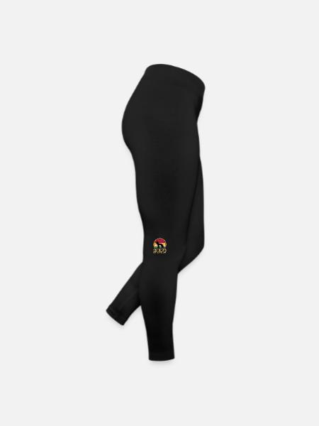 Chien à crête chinois Amour Silhouette Vintage Coucher de soleil - Legging en jersey Femme - noir - Droite