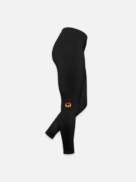 Border Terrier Dog Lover Silhouette Vintage Sunset - Legging en jersey Femme - noir - Droite