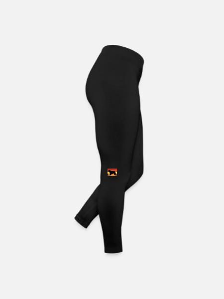 Cocker Spaniel Dog Lover Silhouette Vintage Sunset - Women’s Jersey Leggings - black - Right