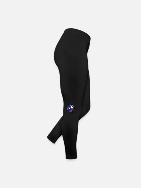 Mesquite Texas Flagge USA Reise Souvenir Abzeichen - Frauen Jersey Leggings - Schwarz - Rechts