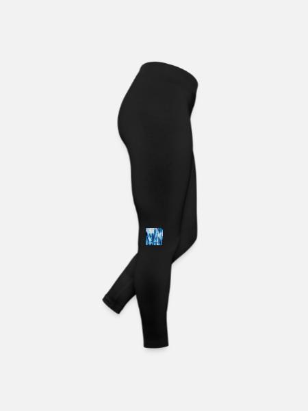 City in blue, abstract - Women’s Jersey Leggings - black - Right