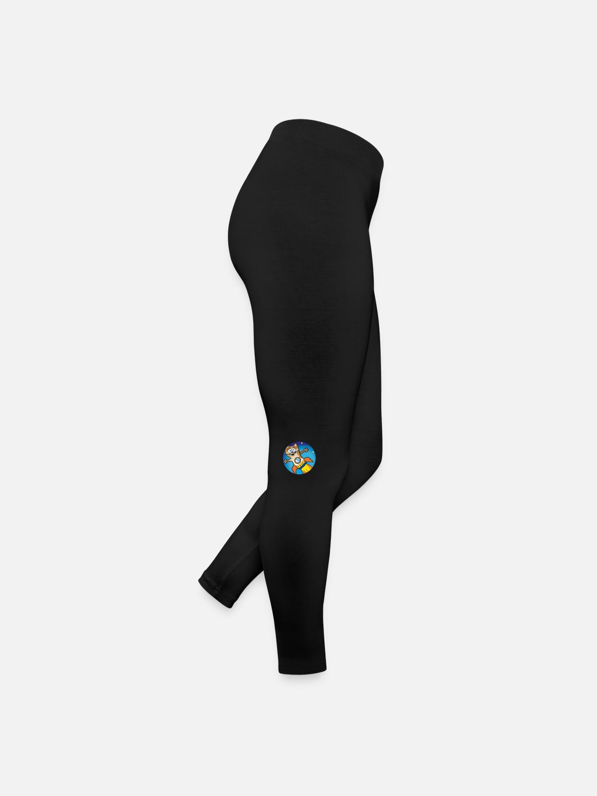 Chat fusée - Legging en jersey Femme - noir - Droite