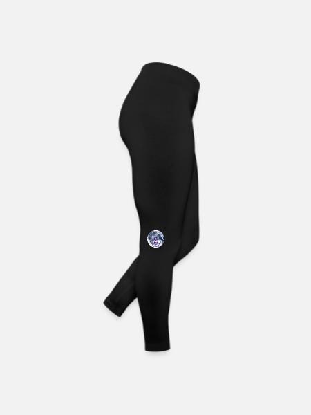 Man in meditation in the universe - Women’s Jersey Leggings - black - Right