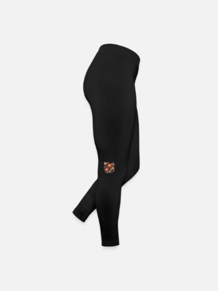 Lustige Comic Blüten, Cartoon Blumen - Frauen Jersey Leggings - Schwarz - Rechts