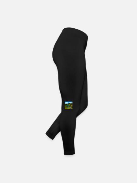 enfant à vélo dans la montagne journée ensoleillée - Legging en jersey Femme - noir - Droite