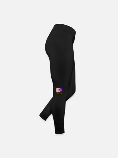 Sonnenuntergang über dem Wasser - Frauen Jersey Leggings - Schwarz - Rechts