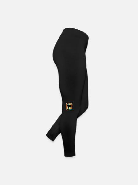elou Dog Silhouette Vintage Sunset für Hundeliebhaber - Frauen Jersey Leggings - Schwarz - Rechts