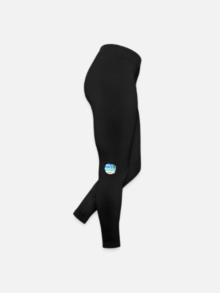 Palmen Sonne Sommerurlaub Palme Insel Strand - Frauen Jersey Leggings - Schwarz - Rechts