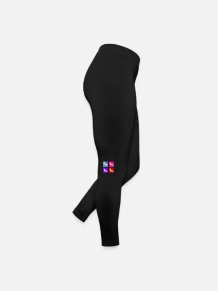 Retro-Schmetterling - Frauen Jersey Leggings - Schwarz - Rechts
