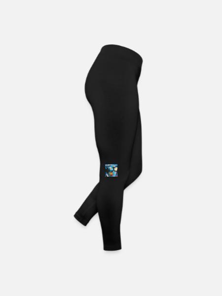Crazy Cat Retro Style - Frauen Jersey Leggings - Schwarz - Rechts