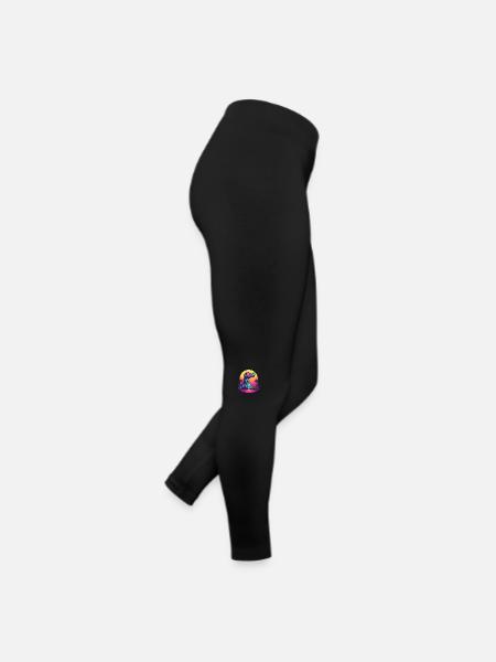 Synthwave crocodile sunset - Legging en jersey Femme - noir - Droite
