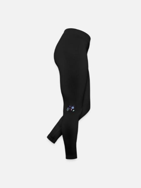 Blumen - Frauen Jersey Leggings - Schwarz - Rechts