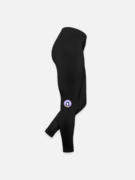 Pinguin fährt skateboard - Frauen Jersey Leggings - Schwarz - Rechts