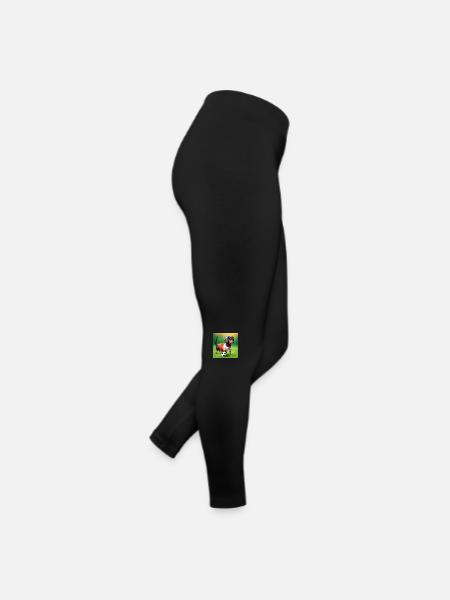 Dackel beim Hundefußball - Frauen Jersey Leggings - Schwarz - Rechts