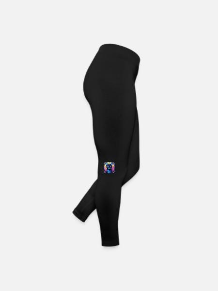 Peinture à l’aquarelle colorée de race de chat Bombai - Legging en jersey Femme - noir - Droite