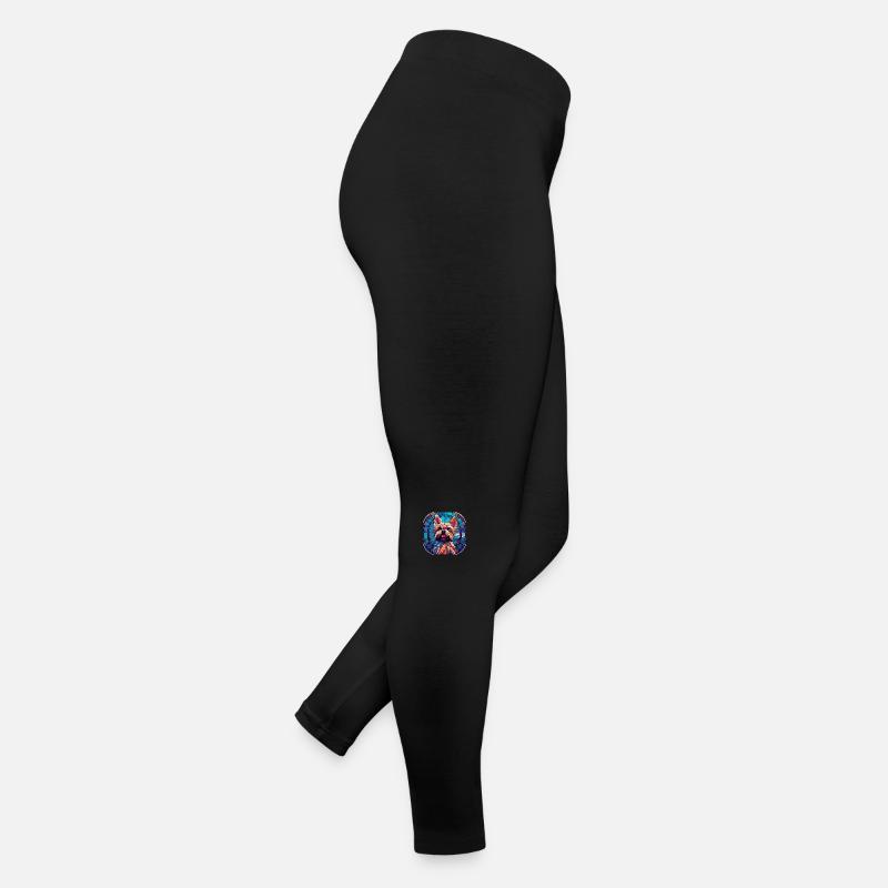 Peinture à l’aquarelle colorée de race de chien Yorkie Legging en jersey Femme