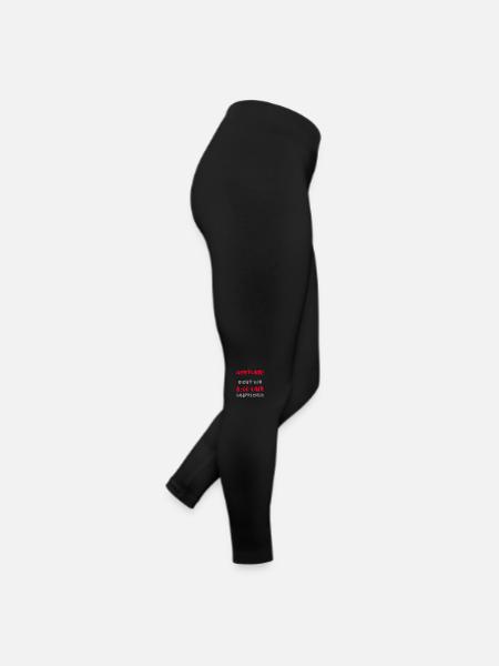 Achtung! Nicht vor 8:00 Uhr ansprechen - Frauen Jersey Leggings - Schwarz - Rechts