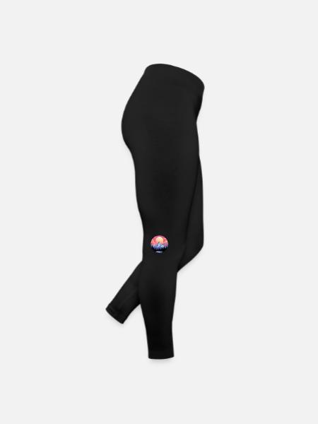 Berge Vaporwave - Frauen Jersey Leggings - Schwarz - Rechts
