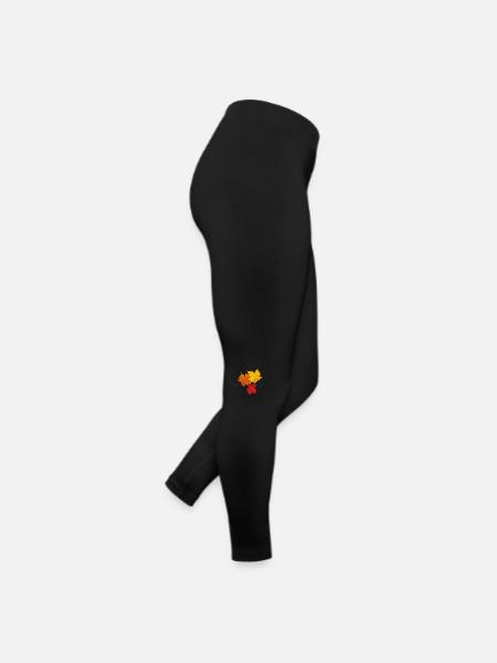 Autumn Colorful Leaves - Women’s Jersey Leggings - black - Right