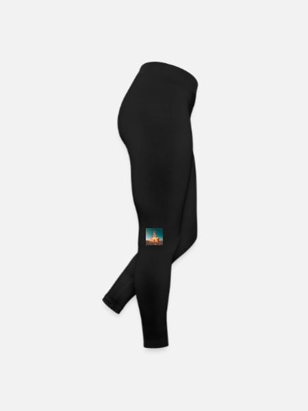 astronaute avec fusée - Legging en jersey Femme - noir - Droite