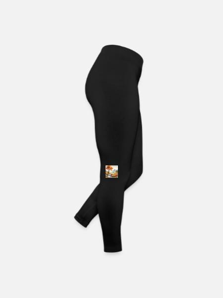 Quiet creek in the countryside with tree - Women’s Jersey Leggings - black - Right