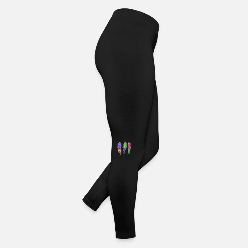 Feder - Frauen Jersey Leggings - Schwarz
