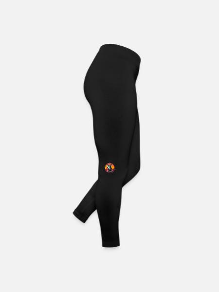 Chien cyberpunk sur le fond du soleil couchant - Legging en jersey Femme - noir - Droite