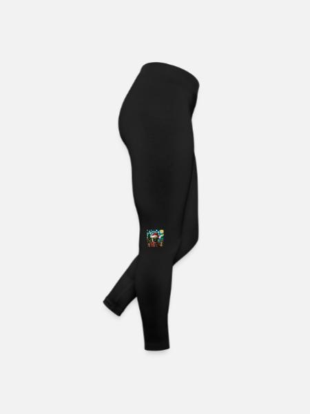 Christmas Pug - Van Gogh Style - Women’s Jersey Leggings - black - Right