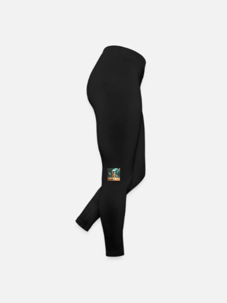 mignon petit robot vintage futuriste orange - Legging en jersey Femme - noir - Droite